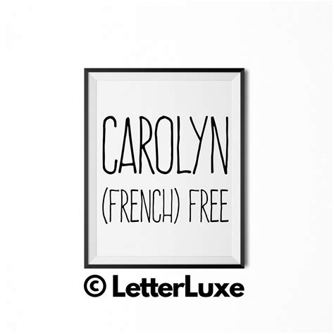 Carolyn Name Meaning Art French Baby Name Decor Printable Baby Shower