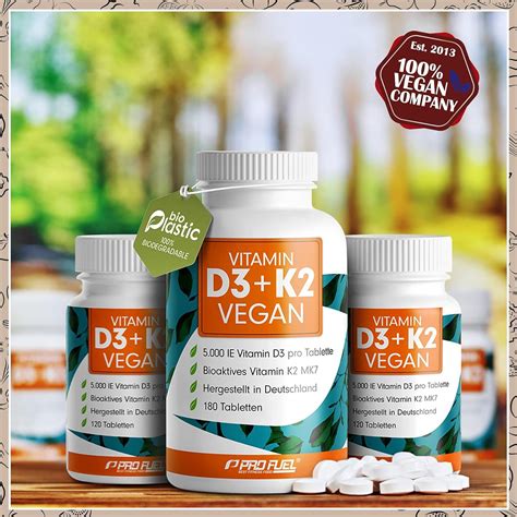 Buy Vegan Vitamin D3 K2 - 180 Tablets | 5000 IU D3 + 200 MCG K2 (MK7