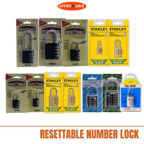 ONS Stanley Digit Resettable Combination Padlock Number Lock Shopee