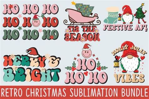 Retro Christmas PNG Sublimation Bundle Graphic By Designking Creative