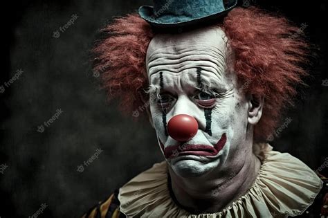 Premium Photo Sad Clown Close Up Face