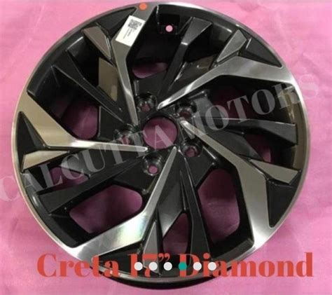 Black Polished Hyundai Creta Car Alloy Wheel Size Inch Diamond Cut