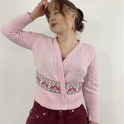 Womens Pink Cardigan Depop