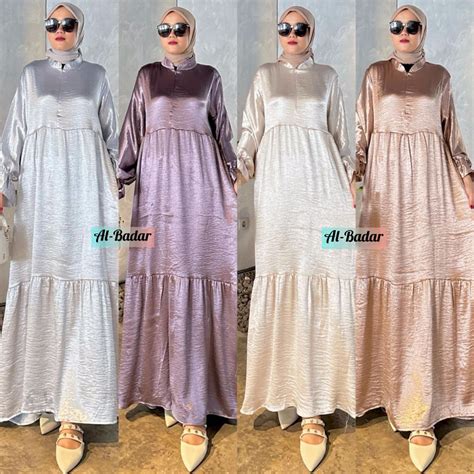 Jual GAMIS SHIMMER SILK TERBARU GAMIS SHIMMER MODEL TERBARU MIX VARIASI