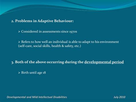 Ppt Intellectual Disabilities Developmental Mild Intellectual