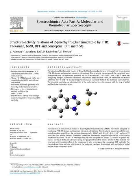 PDF Structureactivity Relations Of 2 Methylthio Benzimidazole By