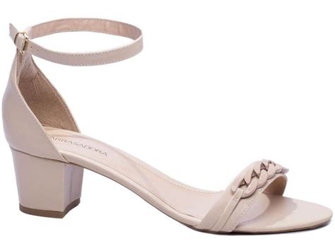 Sandália Salto Bloco Grosso Baixo Nude Numeração Grande 40 até 43 Arrasadora Outros Moda e