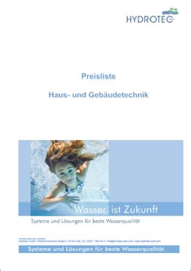 Preisliste Hydrotec Gmbh Selb Systeme Und L Sungen F R Beste