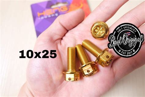 Jual Baut Probolt 10x25 Gold Flower Drat 14 Panjang 2 5 Cm Original