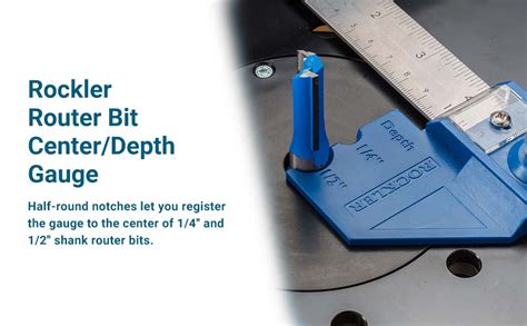 Rockler 12” Router Bit Centerdepth Gauge Tool Steel