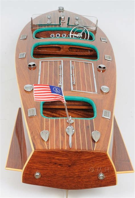 Chris Craft Triple Cockpit Speed Boat Model Speed Boat Model Wooden