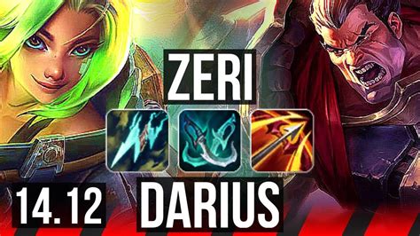 Zeri Vs Darius Top 66 Winrate Legendary 12 2 3 Euw Master 14