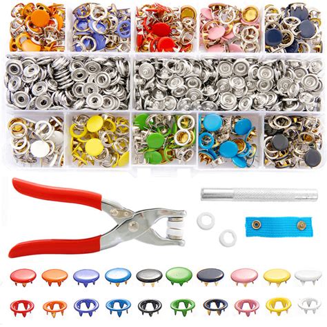 sets snap fasteners kit tool metal snap buttons rings