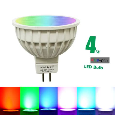 Miboxer 4w Mr16 Rgb Cct Led Spotlight Fut104 Ac Dc12v Coloful Led Bulb