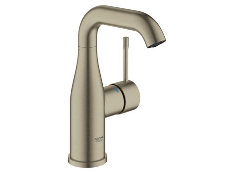 Grohe Essence New Gooseneck Basin Mixer Tap Brushed Nickel Star