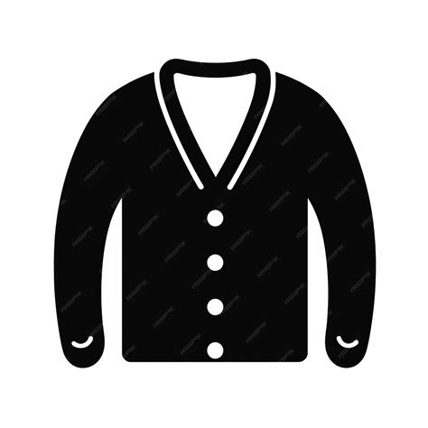 Premium Photo | Minimalistic Cardigan Icon In Monochrome Black And White