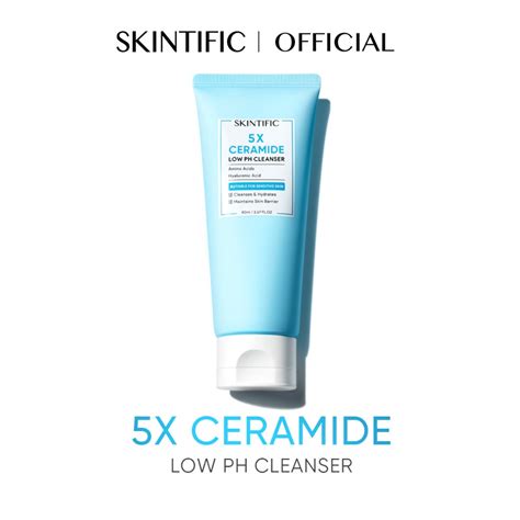 Skintific 5x Ceramide Low Ph Cleanser Facial Wash Gentle Cleanser For Sensitive Skin 80ml