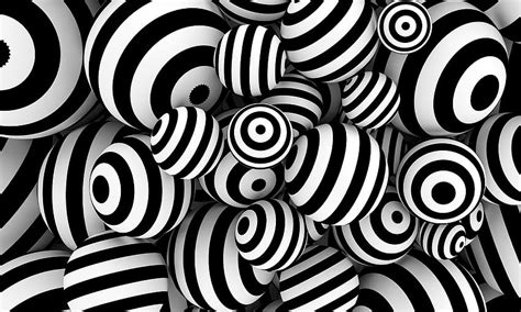 Abstract Balls With Stripes Mural Black And White Abstract Hd Wallpaper Pxfuel