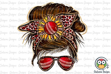 Cricket Messy Bun Sublimation PNG Graphic By Owlsome Designs Creative