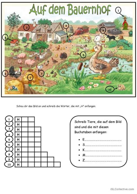 Bauernhof Deutsch Daf Arbeitsbl Tter Pdf Doc