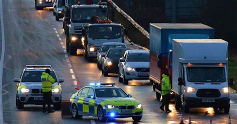 The A1 Is Closed At Alnwick After Crash Between A Car And A Lorry