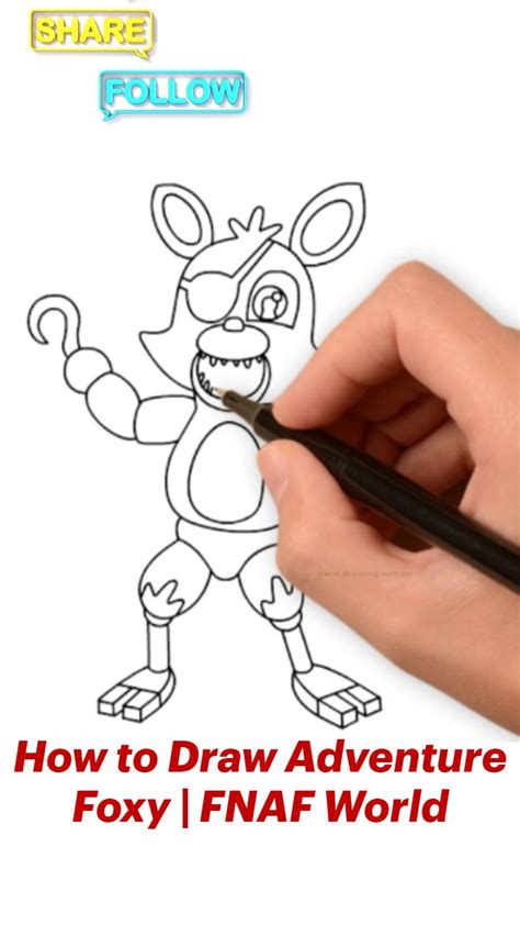 How To Draw Adventure Foxy FNAF World