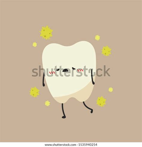 Teeth Cartoon Vector Character Design Unclean Stock Vector Royalty