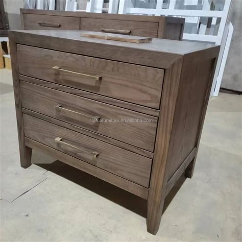 Modern Luxury Reclaimed Bed Side Night Stand 2 Drawers Wood Bedside Cabinet Table Nightstands