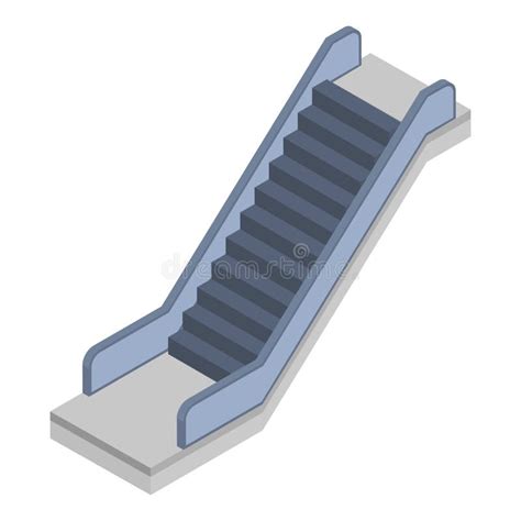 Escalator Stairs Icon Isometric Style Stock Vector Illustration Of