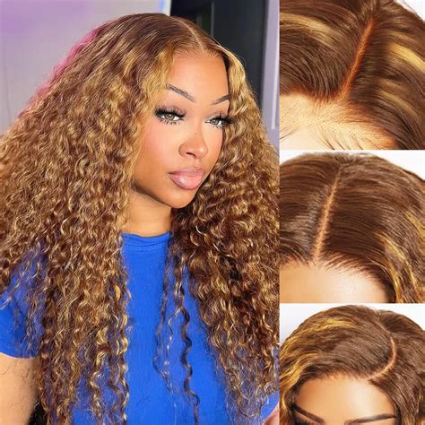 Amazon Highlight Curly Wig Human Hair Inch Honey Blonde HD Lace Front Wig Human Hair