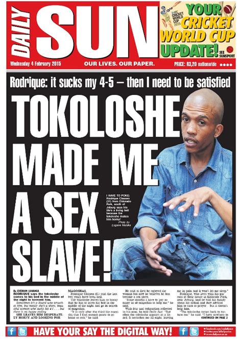 Tokoloshe Made Me A Sex Slave Daily Sun ISERVICE Politicsweb