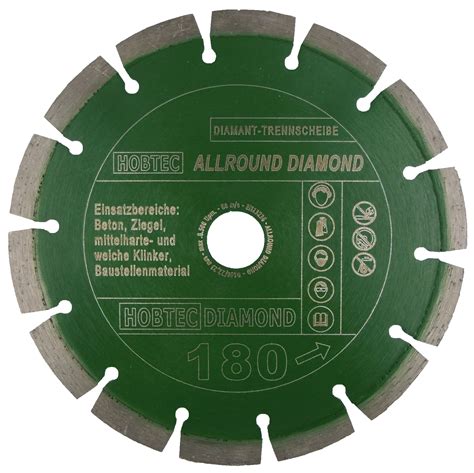 HOBTEC Diamant Scheibe Ø 180 mm Trockenschnitt BAUDI Der Baudiscounter