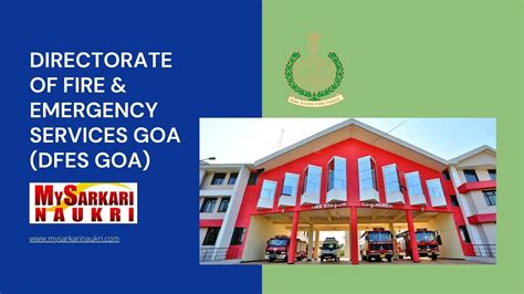 Directorate Of Fire Emergency Services Goa Dfes Goa Recruitment