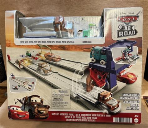 New Disney Pixar Cars On The Road Salt Flats Super Speed Playset