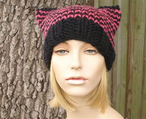 Pink Pussyhat Pink Pussy Hat Cat Hat Knit Hat Womens Hat Etsy