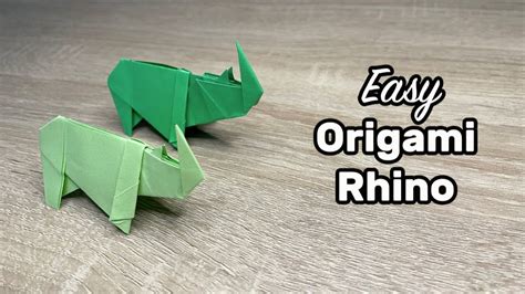 How To Make A Paper Rhinoceros Easy Origami Rhino Tutorial Youtube