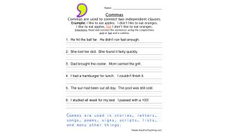 Let S Separate Things Comma Worksheet By Teach Simple