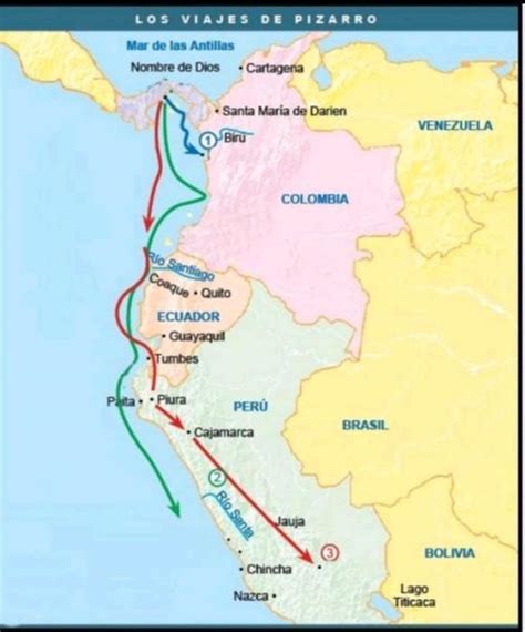 Dibuje El Mapa De Sudam Rica Del Siglo Xvi Y Trace La Ruta Que Sigui