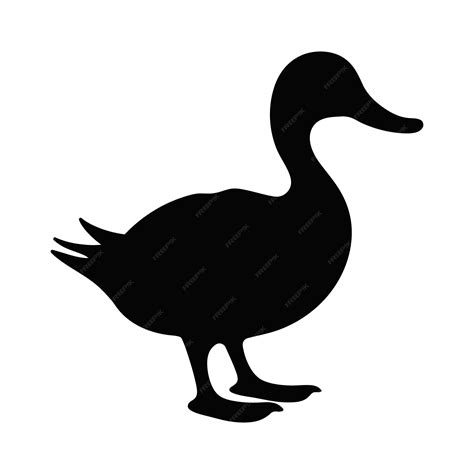 premium vector duck silhouette domestic hand drawn duck bird