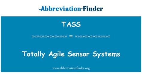 Tass 定义 完全敏捷的传感器系统 Totally Agile Sensor Systems