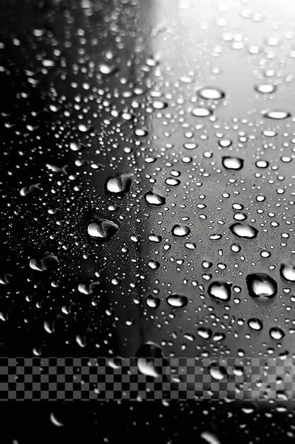 Uma Foto Em Preto E Branco De Gotas De Gua Em Uma Janela Em Fundo