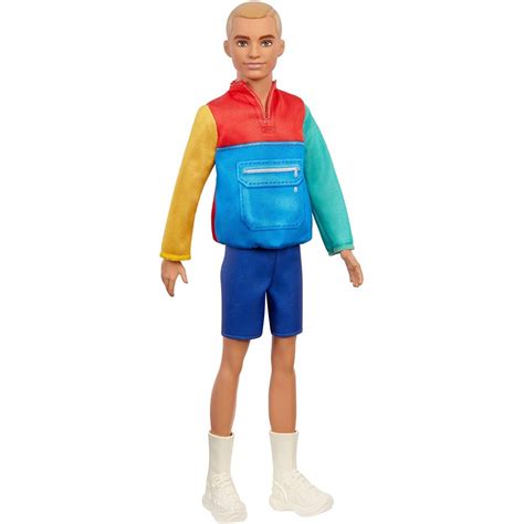 Mattel Barbie Ken Fashionistas Doll Slender With Sculpted Blonde Hair Wearing Color Blocked