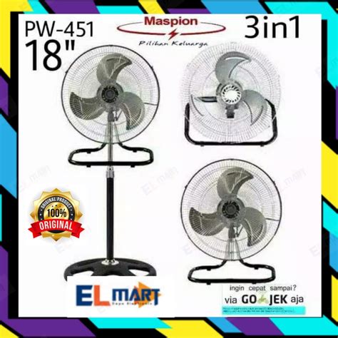 Jual Kipas Angin 3in1 MASPION Power Fan 18inch PW 451 PW451 Tornado