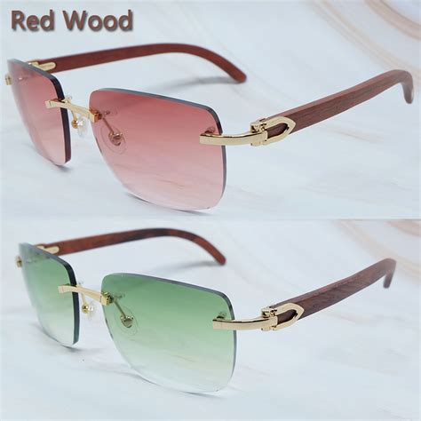 Big Square Sunglasses Men Wood Buffs Rimless Designe Carter`s Shades Eyewear Fashion Women Sun