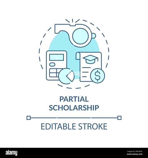 2d Customizable Partial Scholarship Line Icon Concept Stock Vector