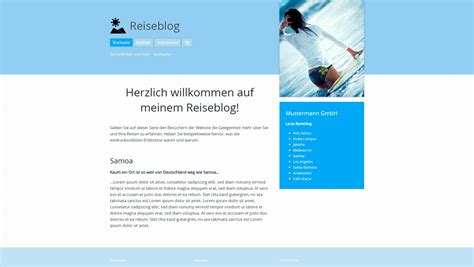 Beispiel für ein Reiseblog Professionelle Websites erstellen