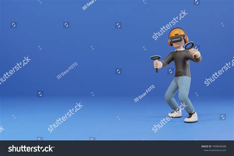 3d Cartoon Character Man Playing Game Stock Illustration 1998098288 ...