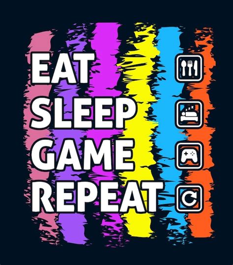 Premium Vector Eat Sleep Game Repeat Gaming Design