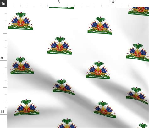 Haitian Flag Coat Of Arms Fabric Spoonflower