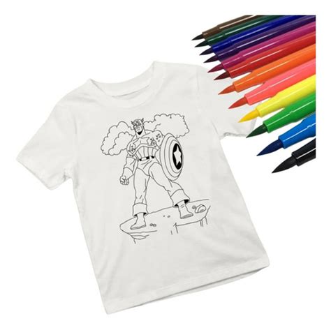 Playeras Para Colorear Lavables Y Paquetes De Plumones Env O Gratis